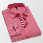 Camisa de Vestir Manga Larga Antiarrugas con Ribete
