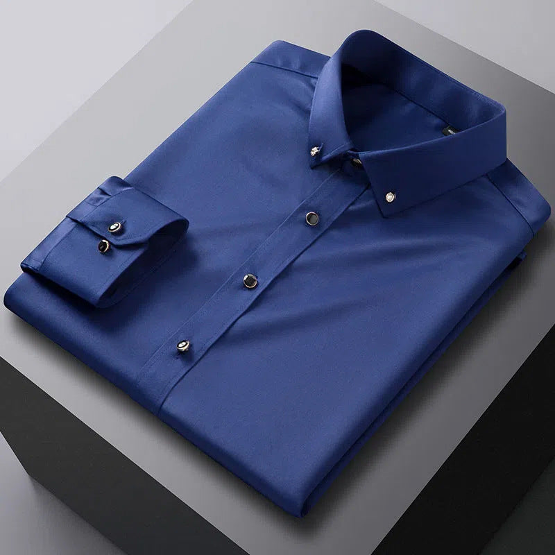 Camisa de Vestir Manga Larga Sin Arrugas para Hombre