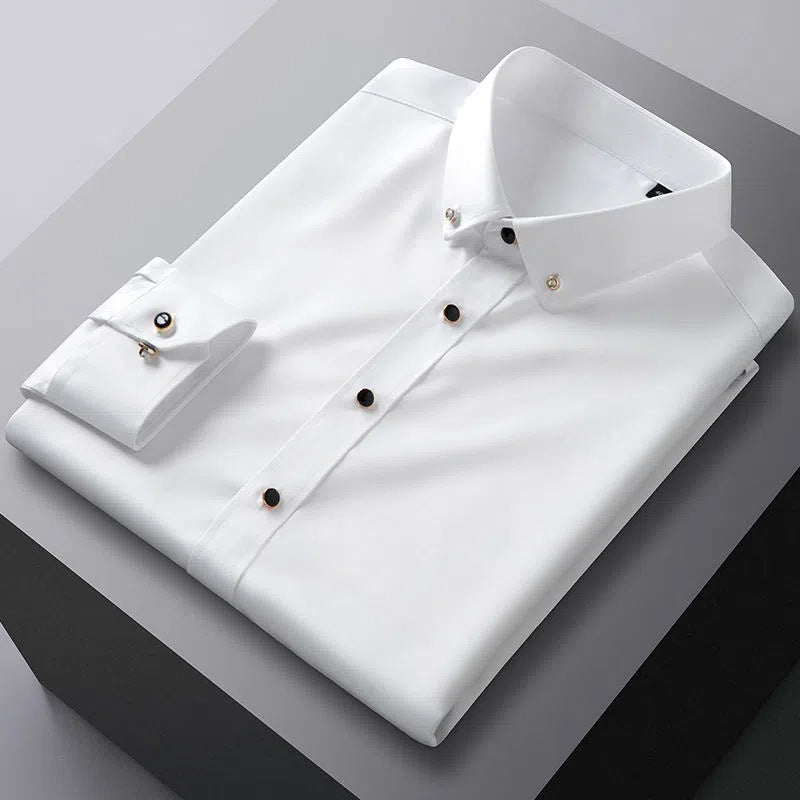 Camisa de Vestir Manga Larga Sin Arrugas para Hombre