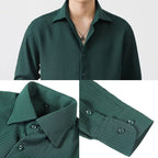 Camisa Waffle para Hombre Manga Larga con Botones