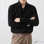Camisa Waffle para Hombre Manga Larga con Botones