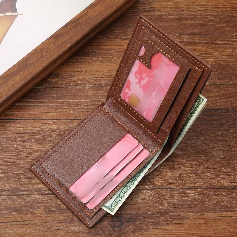 Cartera Delgada para Hombre de Piel Sintética Bifold