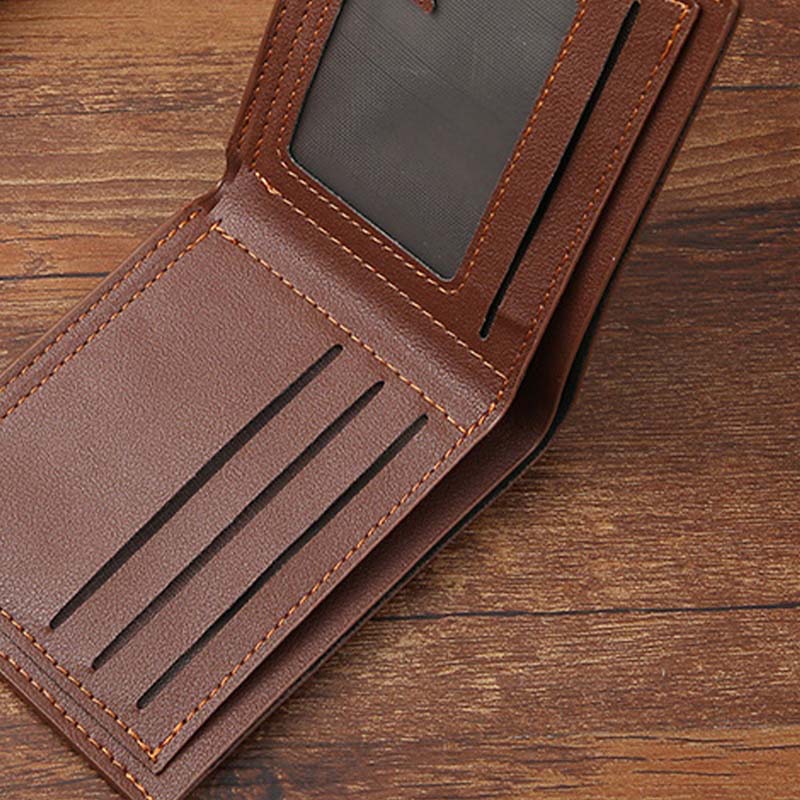 Cartera Delgada para Hombre de Piel Sintética Bifold