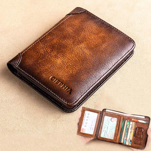 Cartera Delgada para Hombre con Bloqueo RFID