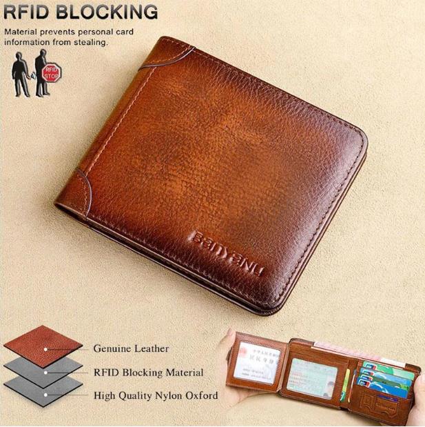 Cartera Delgada para Hombre con Bloqueo RFID