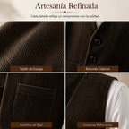 Chaleco de Tweed en Espiga para Hombre con Bolsillos