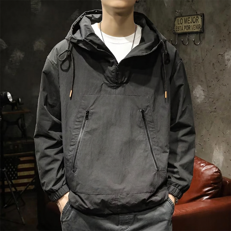 Chamarra Anorak con Capucha para Hombre Cortaviento