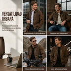 Chamarra Bomber Tipo Gamuza para Hombre Oversize