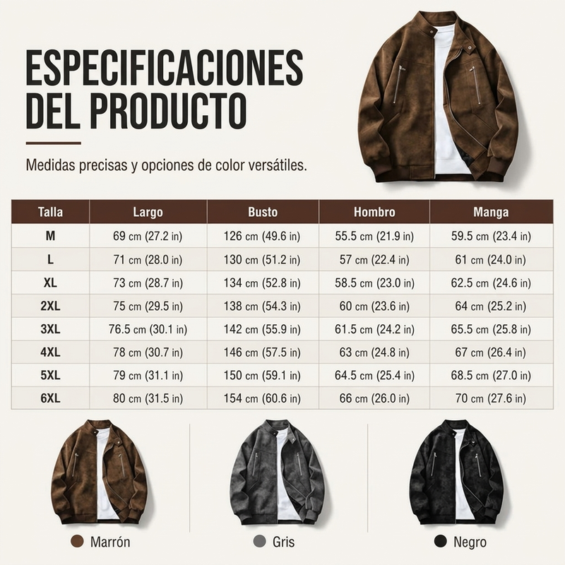 Chamarra Bomber Tipo Gamuza para Hombre Oversize