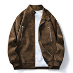 Chamarra Bomber Tipo Gamuza para Hombre Oversize