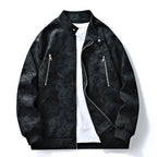 Chamarra Bomber Tipo Gamuza para Hombre Oversize