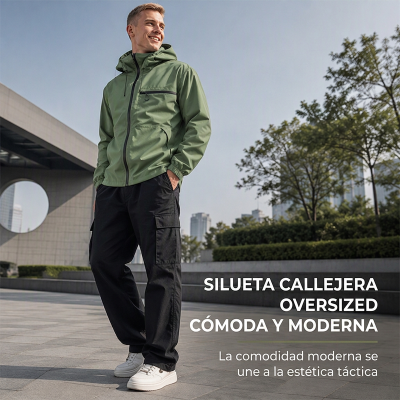 Chamarra Impermeable con Capucha para Hombre Estilo Urbano