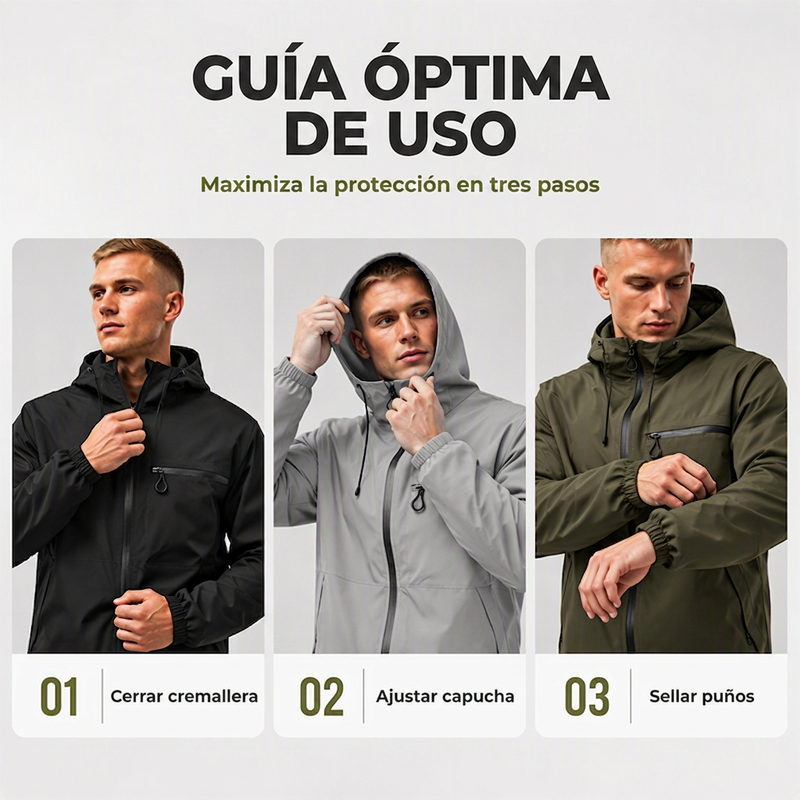 Chamarra Impermeable con Capucha para Hombre Estilo Urbano