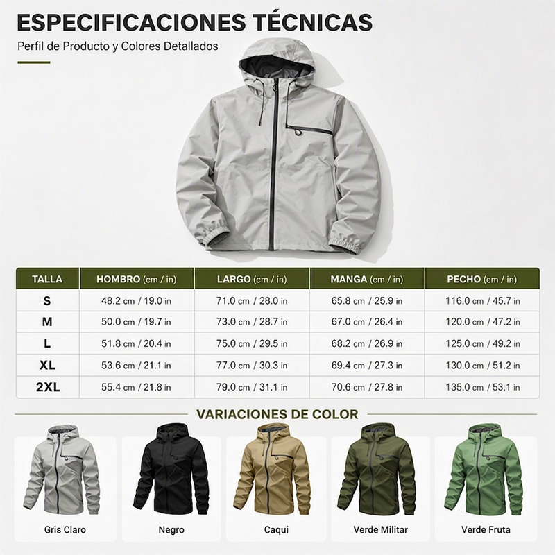 Chamarra Impermeable con Capucha para Hombre Estilo Urbano