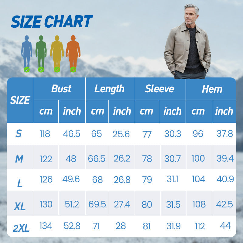 Chamarra de Piel Sintética para Hombre con Cuello Camisero