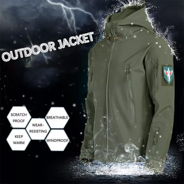 Chamarra Softshell para Hombre Resistente al Agua con Capucha