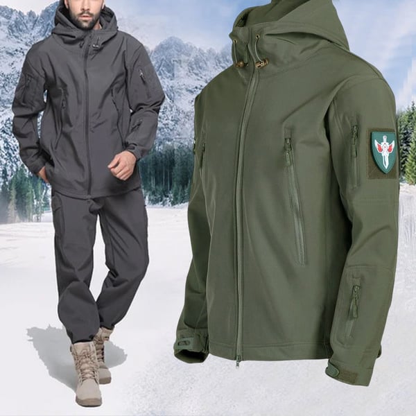 Chamarra Softshell para Hombre Resistente al Agua con Capucha