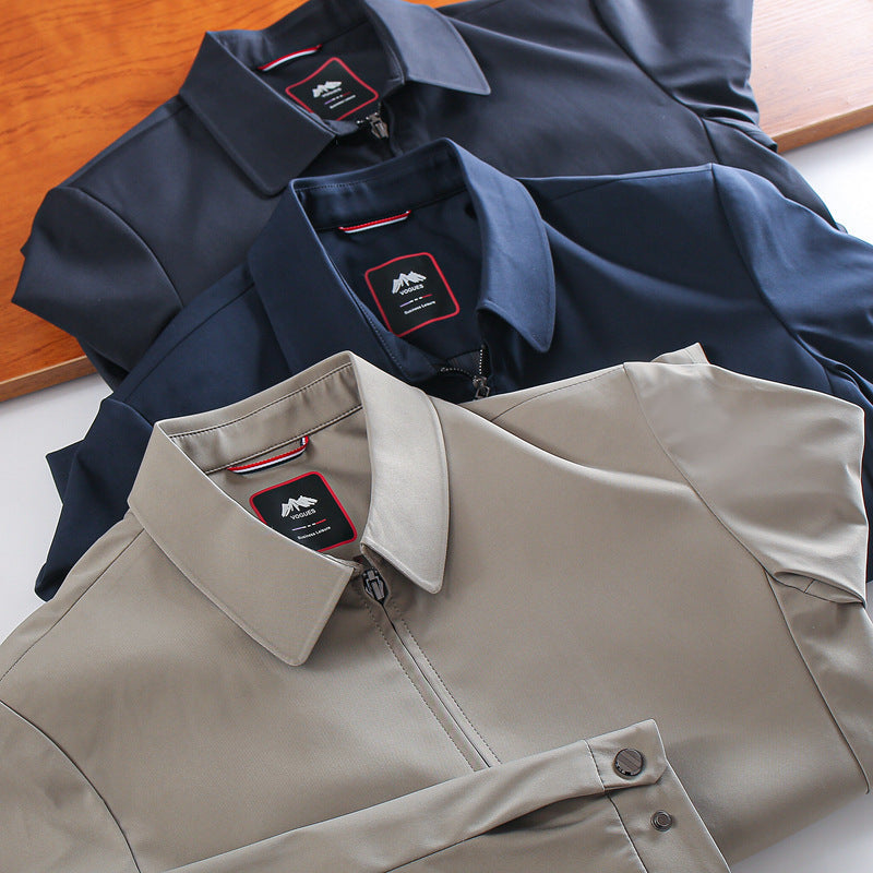 Chaqueta Casual con Cierre para Hombre Cuello Camisero