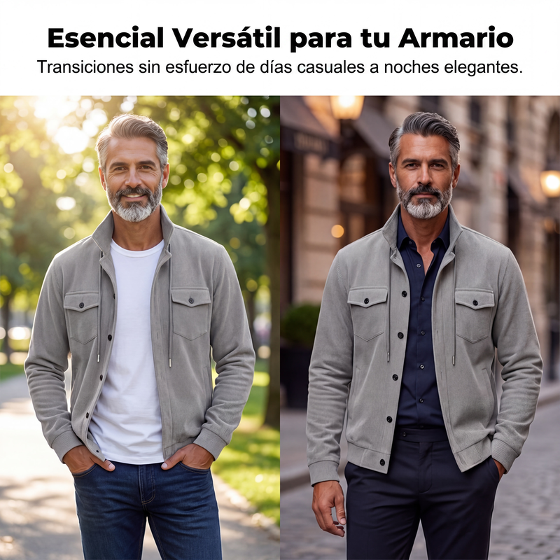 Chaqueta de Pana Vintage para Hombre Corte Relajado