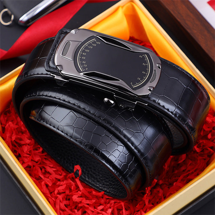 Cinturón para Hombre con Hebilla Automática Grabado Cocodrilo