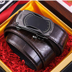 Cinturón para Hombre con Hebilla Automática Grabado Cocodrilo