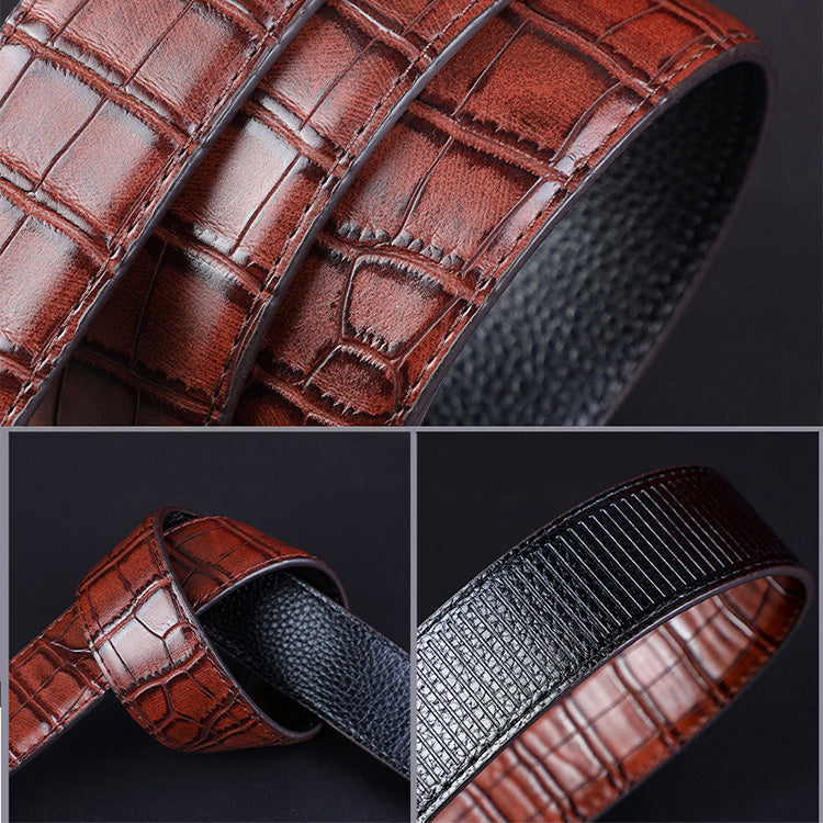 Cinturón para Hombre con Hebilla Automática Grabado Cocodrilo