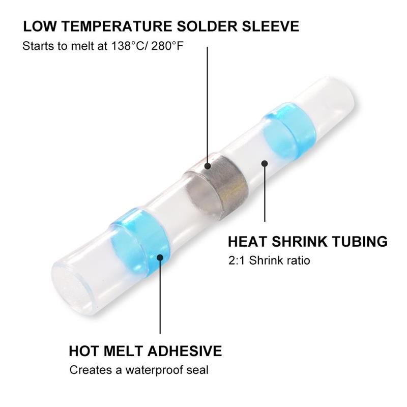 Conectores de Cable Termocontraíbles con Soldadura a Prueba de Agua