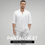 Conjunto de Algodón y Lino para Hombre Playera y Pantalón