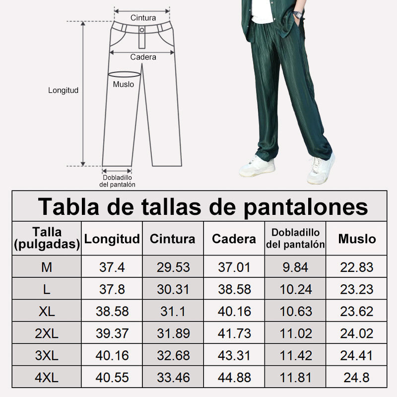 Conjunto de Camisa y Pantalón para Hombre Satinado a Rayas