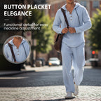Conjunto de Lino Holgado para Hombre con Capucha