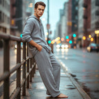 Conjunto de Lino Holgado para Hombre con Capucha