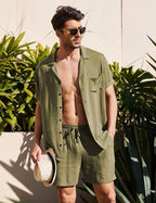 Conjunto de Lino para Hombre Camisa y Short