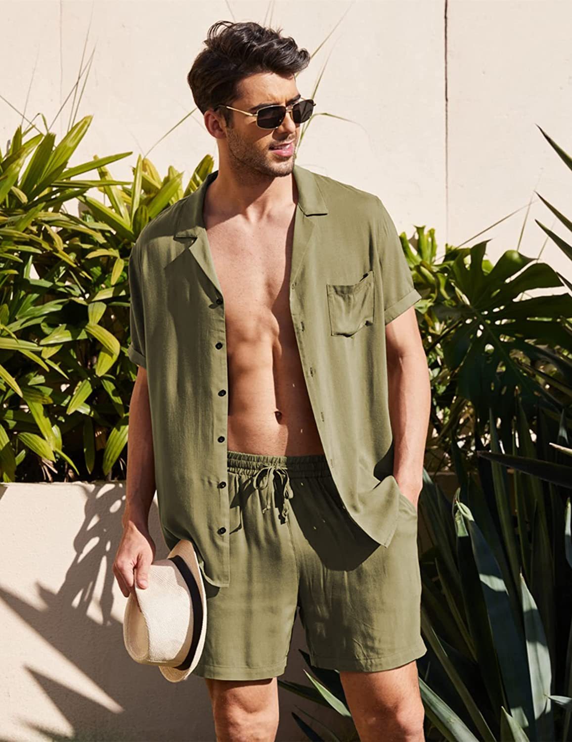 Conjunto de Lino para Hombre Camisa y Short