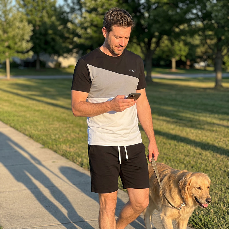 Conjunto de Playera y Short para Hombre de Bloques de Color