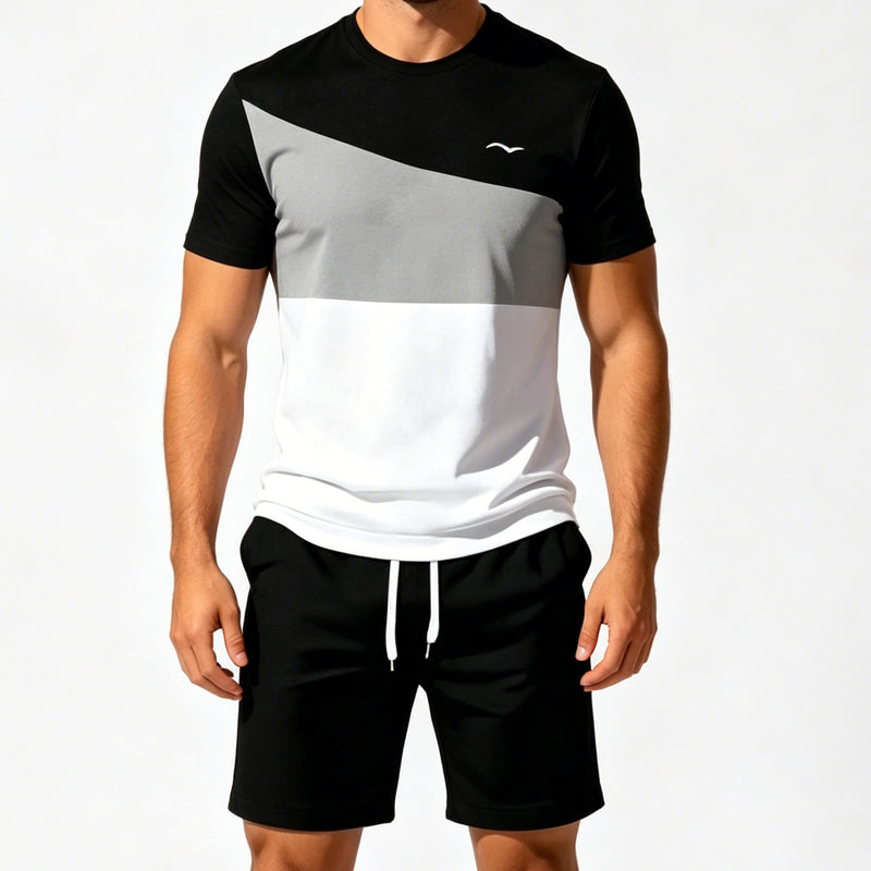 Conjunto de Playera y Short para Hombre de Bloques de Color