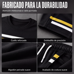 Conjunto de Playera y Short Negro para Hombre con Rayas Deportivas