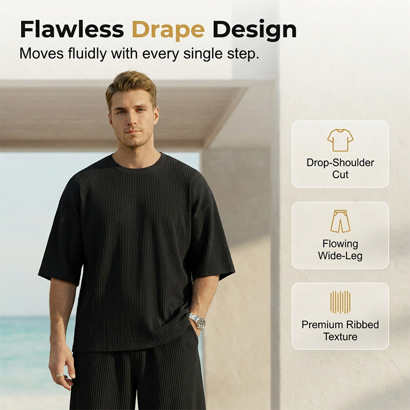Conjunto Plisado para Hombre Playera y Pantalón Acanalado