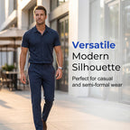 Conjunto de Polo y Pantalón para Hombre Elástico Azul Marino