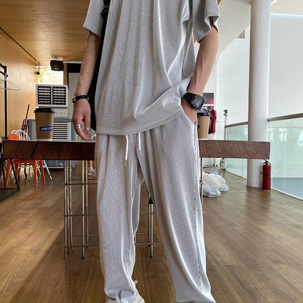 Conjunto de Seda Fría para Hombre Playera y Pantalón