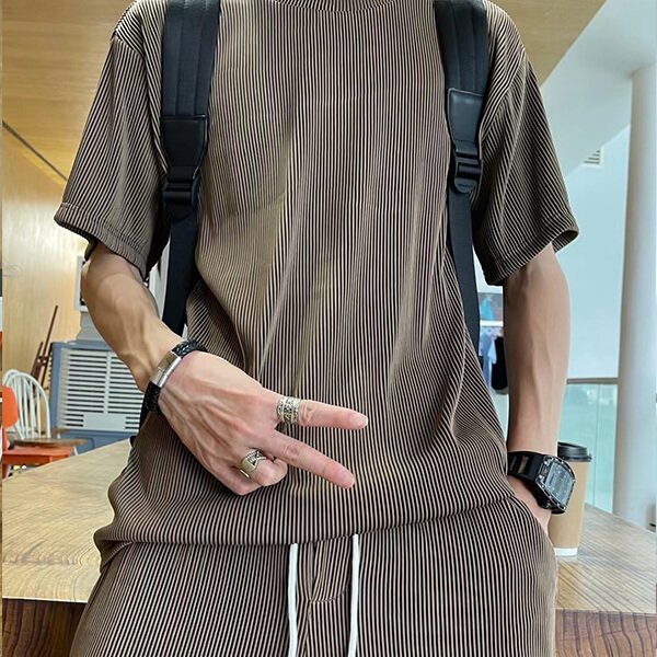 Conjunto de Seda Fría para Hombre Playera y Pantalón