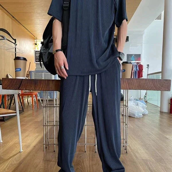 Conjunto de Seda Fría para Hombre Playera y Pantalón