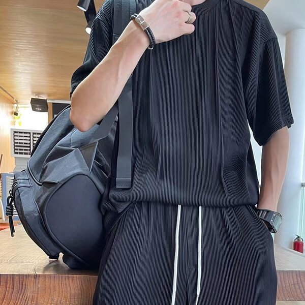 Conjunto de Seda Fría para Hombre Playera y Pantalón
