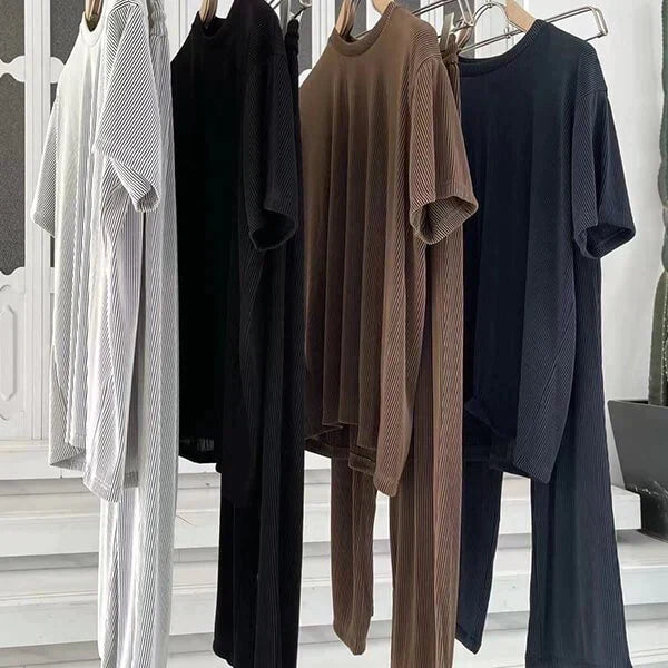 Conjunto de Seda Fría para Hombre Playera y Pantalón