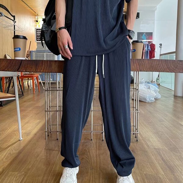 Conjunto de Seda Fría para Hombre Playera y Pantalón