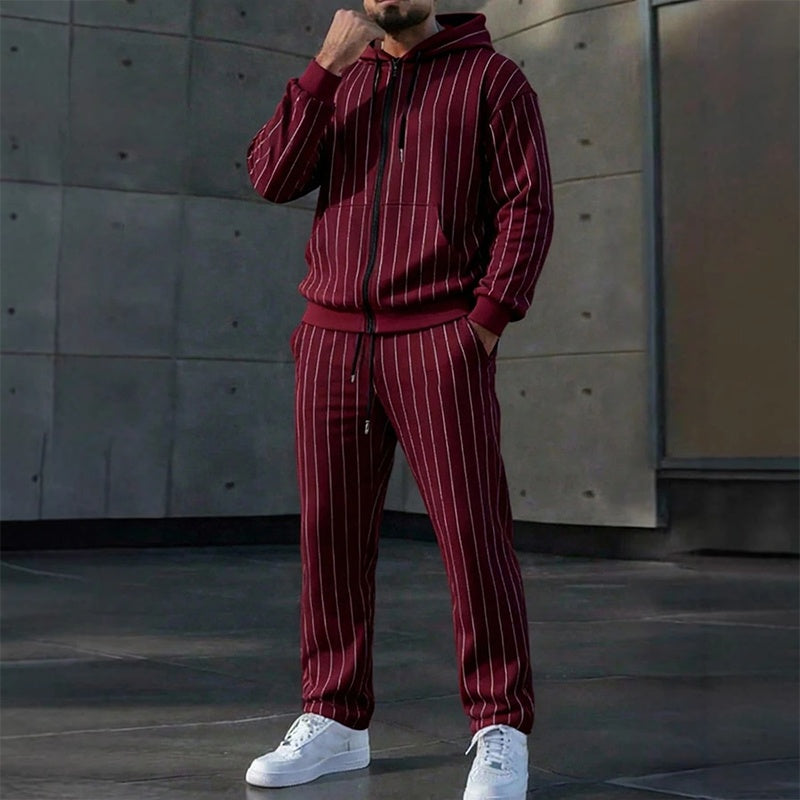 Conjunto Deportivo para Hombre Sudadera con Cierre y Pants Bloques de Color