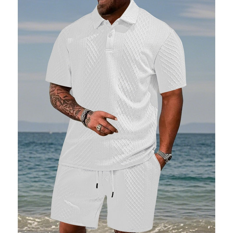 Conjunto de Verano para Hombre Polo Jacquard y Short