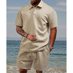 Conjunto de Verano para Hombre Polo Jacquard y Short