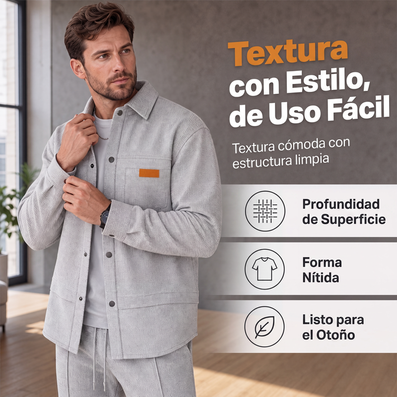 Conjunto Waffle para Hombre Chaqueta y Pantalón