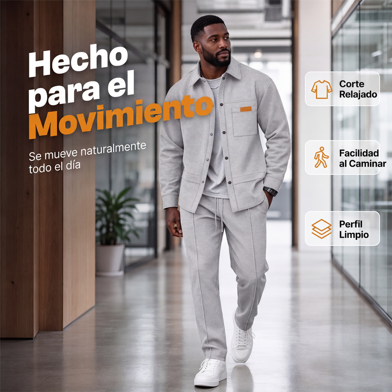 Conjunto Waffle para Hombre Chaqueta y Pantalón