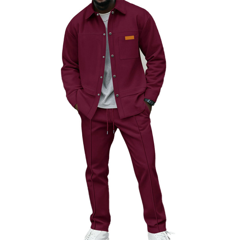 Conjunto Waffle para Hombre Chaqueta y Pantalón